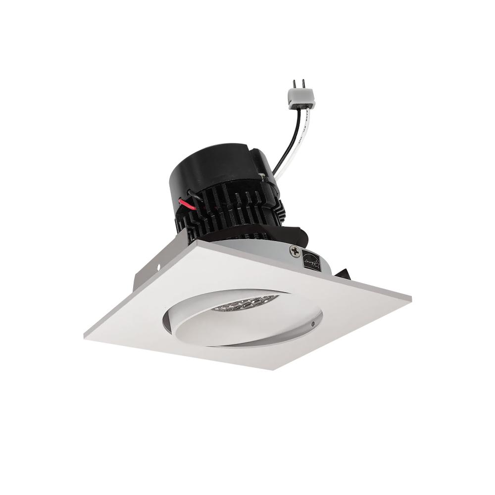 4" Pearl Low Voltage LED Square Adjustable Cone Retrofit, 1200lm / 11W, 2700K, White Reflector /