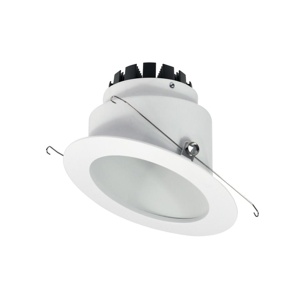 6" Marquise III Round Slope Reflector, 900lm, 3000K, Flood Optic, White Reflector/White Flange