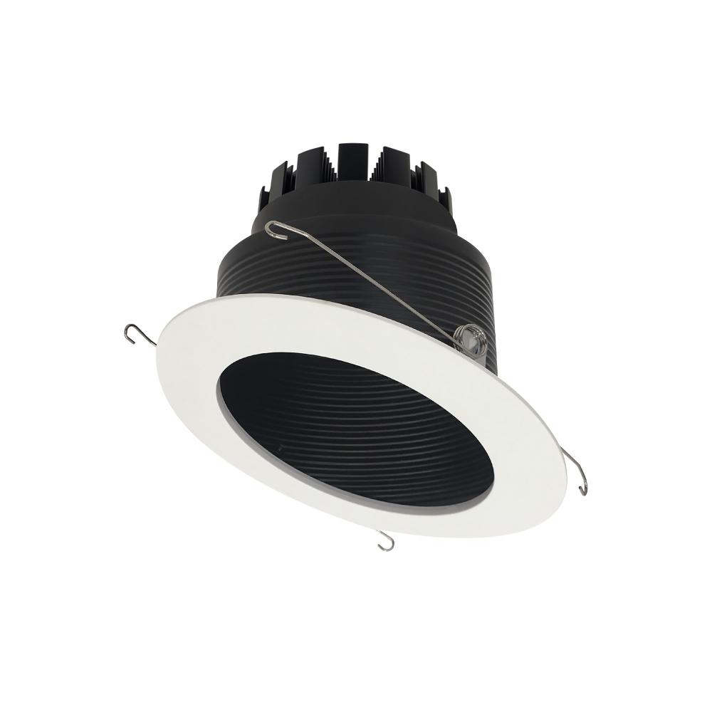 6&#34; Marquise III Round Slope Baffle, 900lm, 3500K, Flood Optic, Black Baffle/White Flange