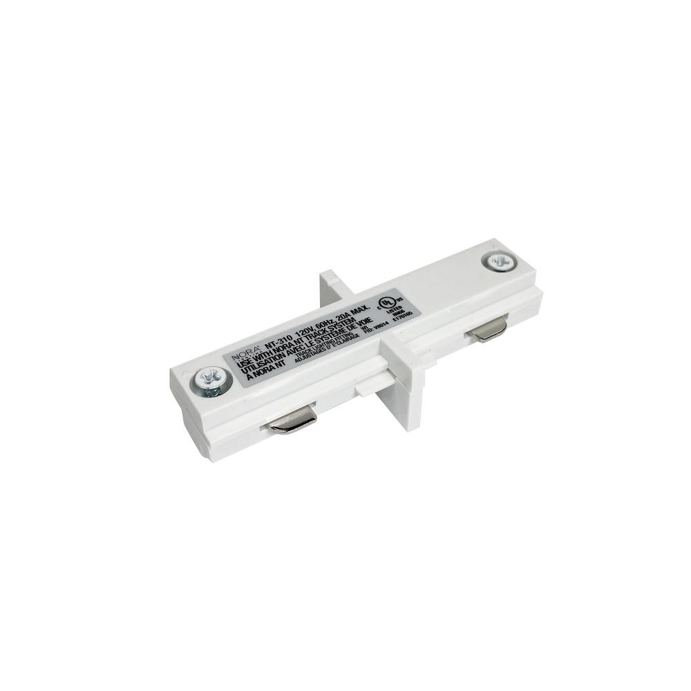 Straight Connector for 1 Circuit Track, White