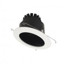 Nora NRM3-6S1L230FB - 6" Marquise III Round Slope Reflector, 1200lm, 3000K, Flood Optic, Black Reflector/White Flange