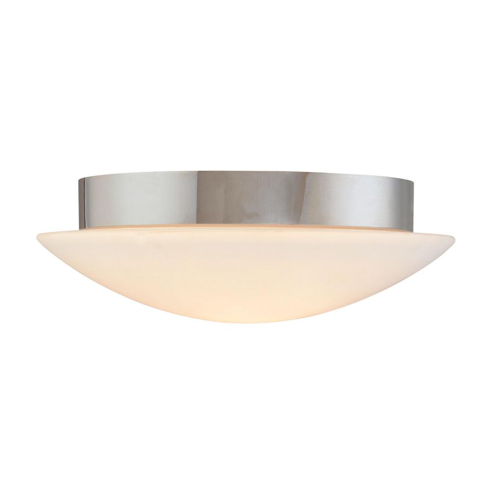 Two Light Nickel Mushroom Flush Mount