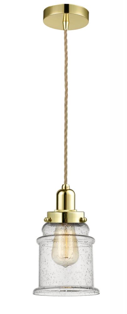 Whitney - 1 Light - 8 inch - Gold - Cord hung - Mini Pendant