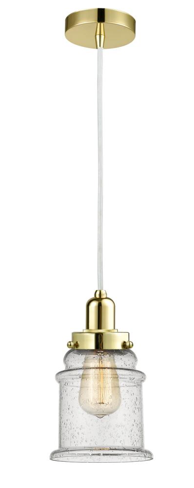 Whitney - 1 Light - 8 inch - Gold - Cord hung - Mini Pendant