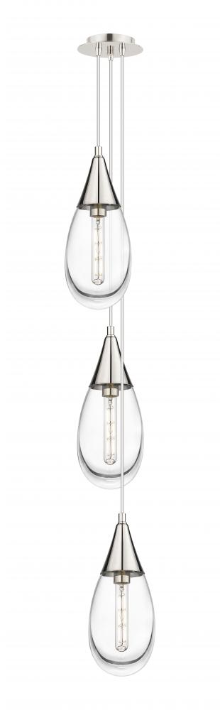 Malone - 3 Light - 8 inch - Polished Nickel - Multi Pendant