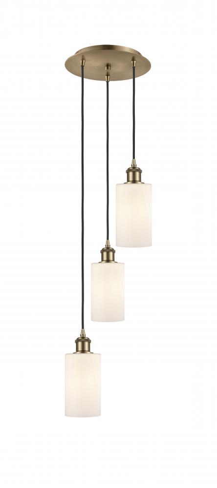 Clymer - 3 Light - 10 inch - Antique Brass - Cord Hung - Multi Pendant