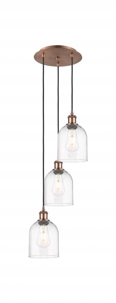 Bella - 3 Light - 12 inch - Antique Copper - Cord hung - Multi Pendant