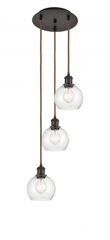 Athens - 3 Light - 12 inch - Oil Rubbed Bronze - Cord Hung - Multi Pendant