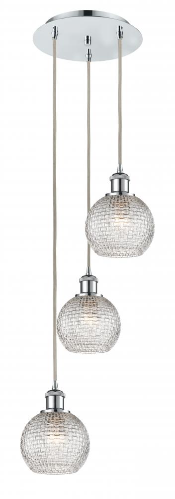 Athens - 3 Light - 12 inch - Polished Chrome - Cord Hung - Multi Pendant