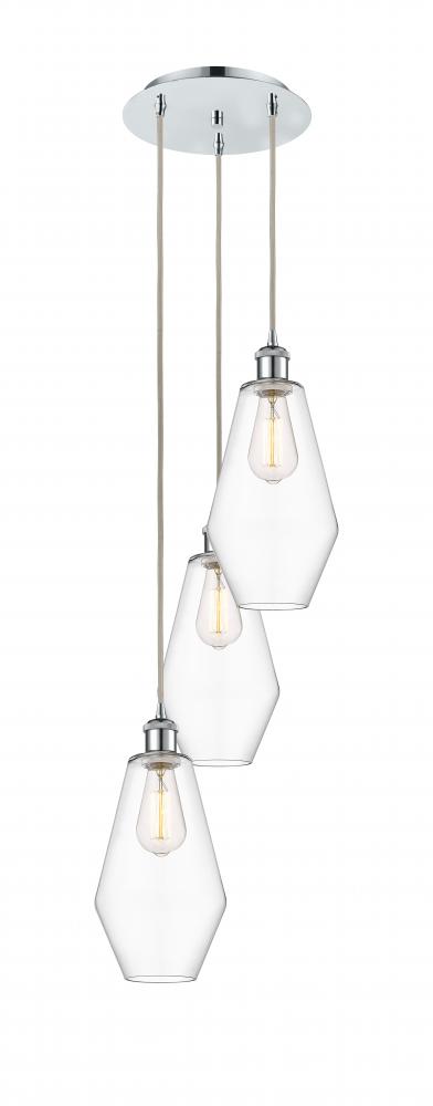 Cindyrella - 3 Light - 14 inch - Polished Chrome - Cord Hung - Multi Pendant