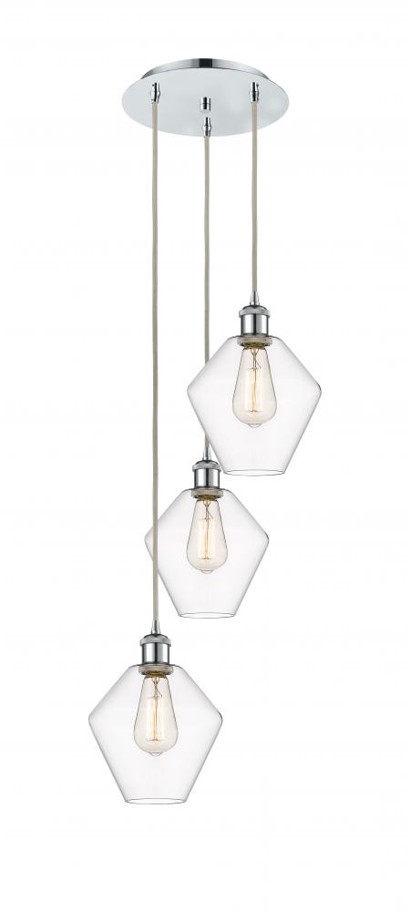 Cindyrella - 3 Light - 15 inch - Polished Chrome - Cord Hung - Multi Pendant