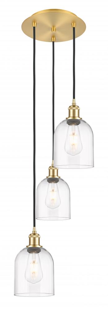 Bella - 3 Light - 12 inch - Satin Gold - Cord hung - Multi Pendant