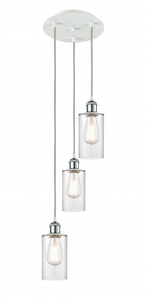 Clymer - 3 Light - 10 inch - White Polished Chrome - Cord Hung - Multi Pendant