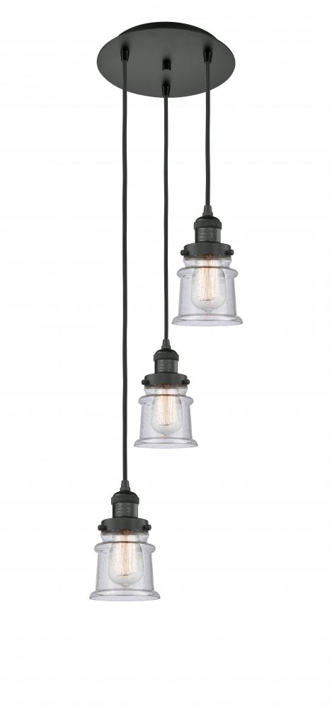 Canton - 3 Light - 12 inch - Matte Black - Cord hung - Multi Pendant