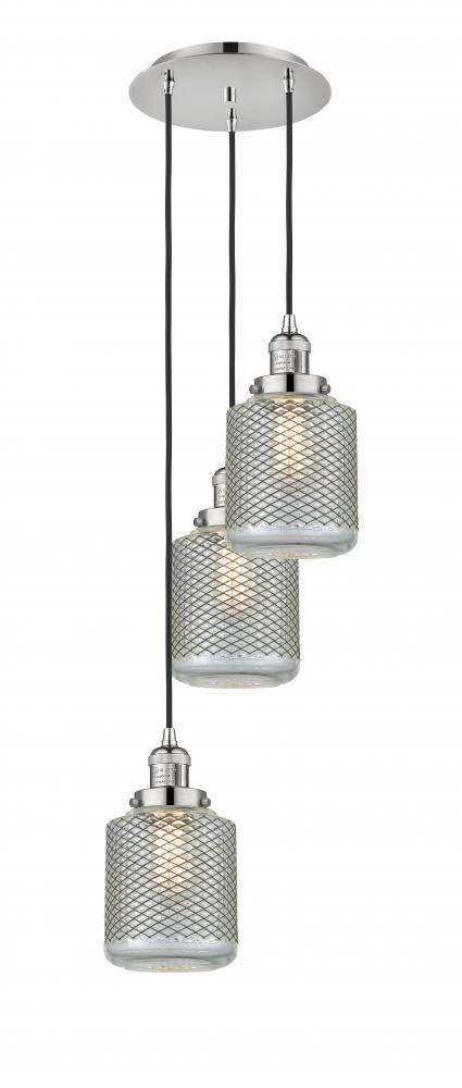 Stanton - 3 Light - 13 inch - Polished Nickel - Cord hung - Multi Pendant