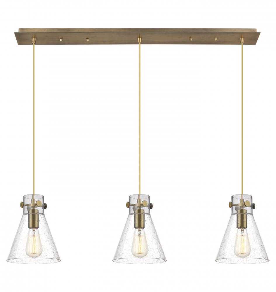 Newton Cone - 3 Light - 40 inch - Brushed Brass - Linear Pendant