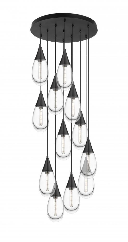 Malone - 12 Light - 25 inch - Matte Black - Multi Pendant