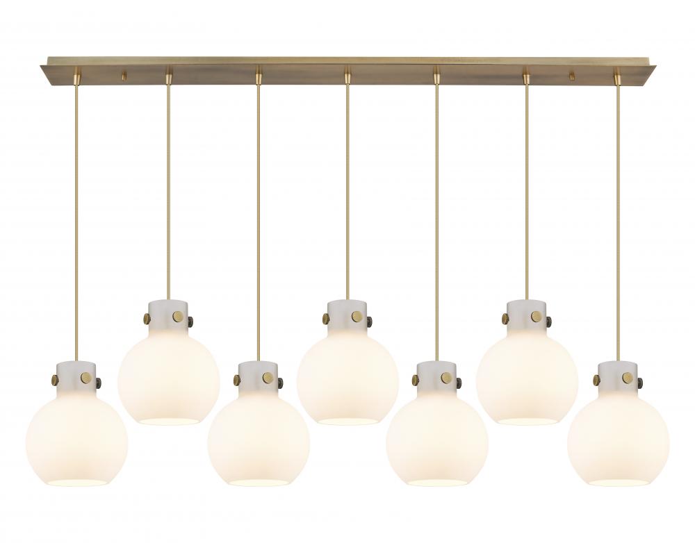 Newton Sphere - 7 Light - 52 inch - Brushed Brass - Cord hung - Linear Pendant