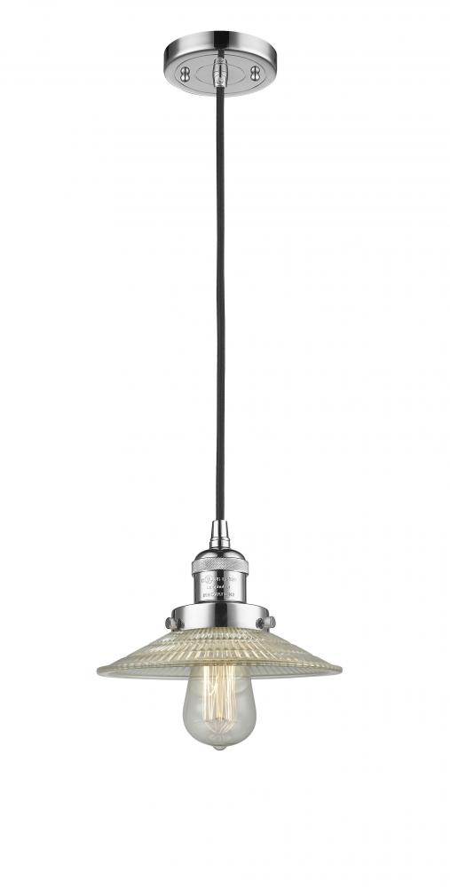 Halophane - 1 Light - 9 inch - Polished Chrome - Cord hung - Mini Pendant