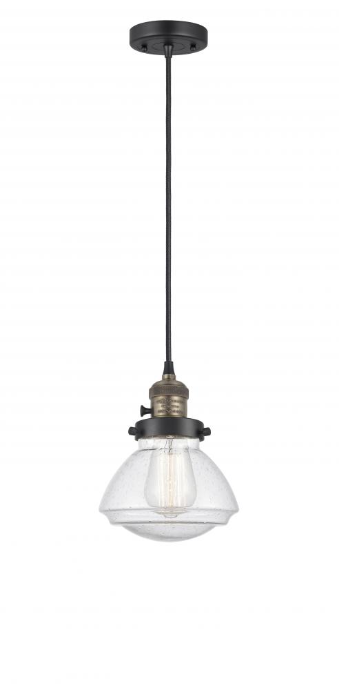 Olean - 1 Light - 7 inch - Black Antique Brass - Cord hung - Mini Pendant