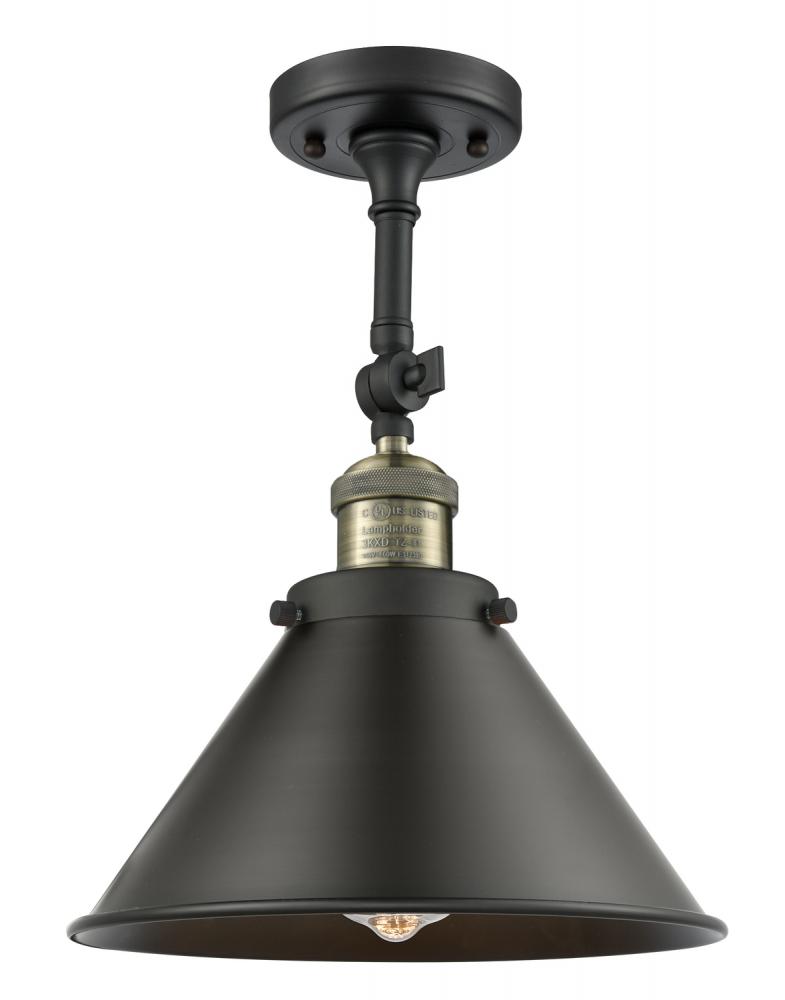 Briarcliff - 1 Light - 10 inch - Black Antique Brass - Semi-Flush Mount