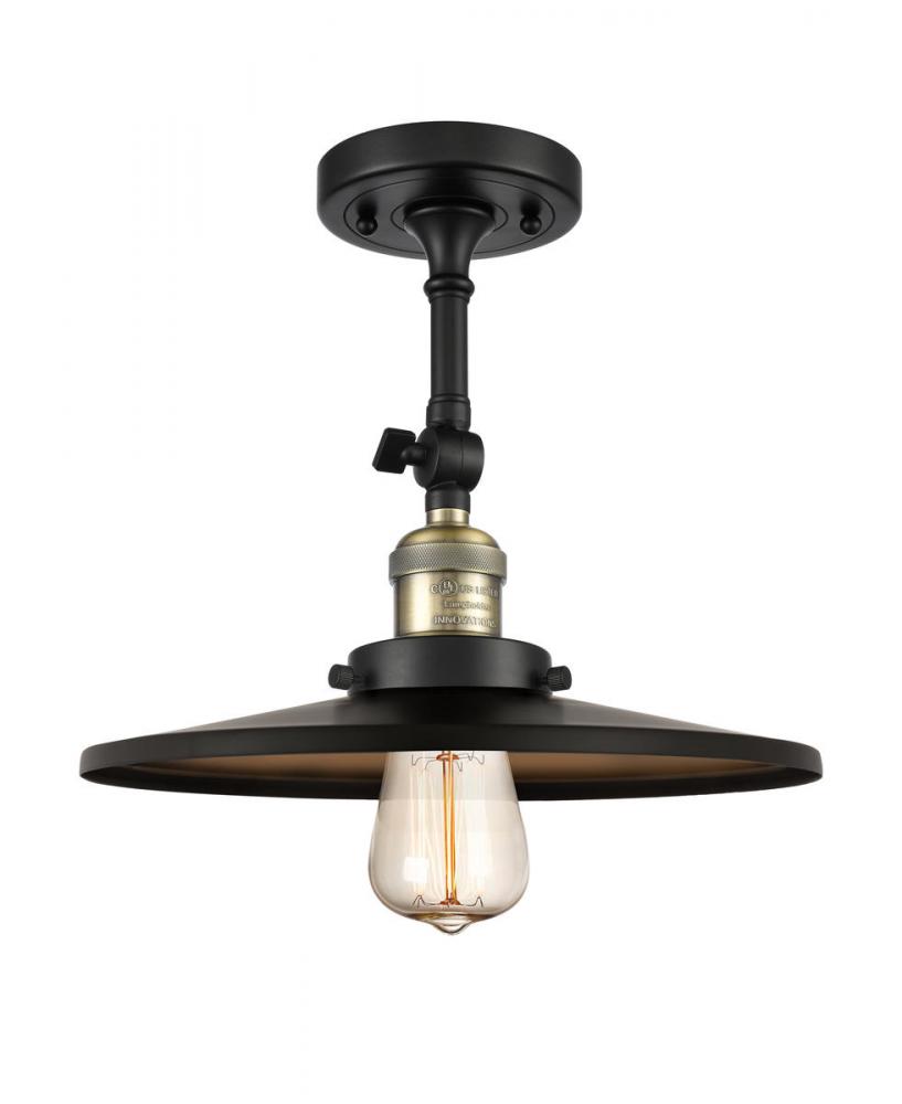 Railroad - 1 Light - 12 inch - Black Antique Brass - Semi-Flush Mount