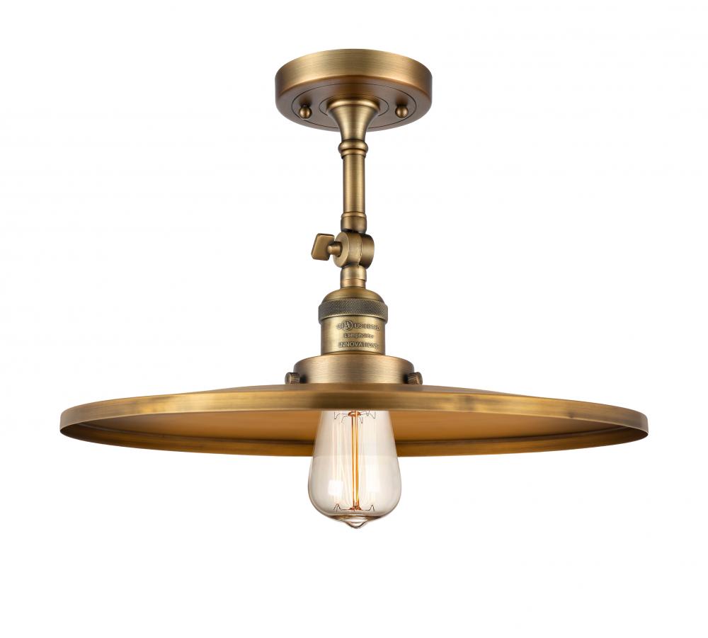 Railroad - 1 Light - 16 inch - Brushed Brass - Semi-Flush Mount