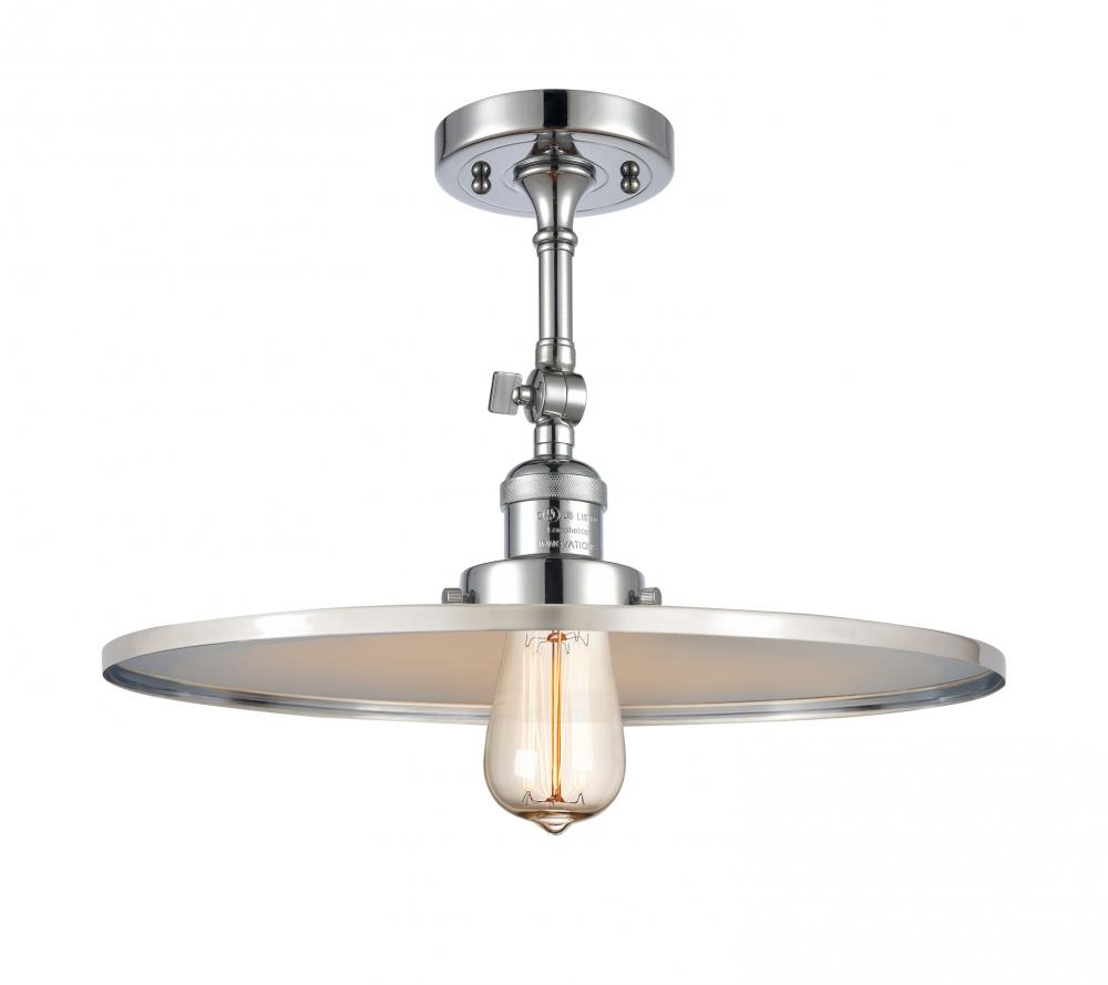 Railroad - 1 Light - 16 inch - Polished Chrome - Semi-Flush Mount