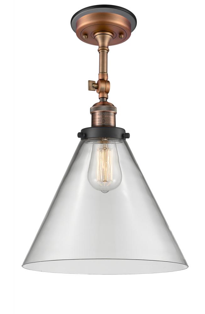 Cone 12&#34; 1 Light Semi-Flush Mount