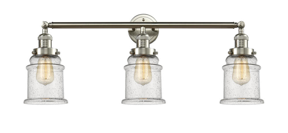 Canton - 3 Light - 30 inch - Brushed Satin Nickel - Bath Vanity Light