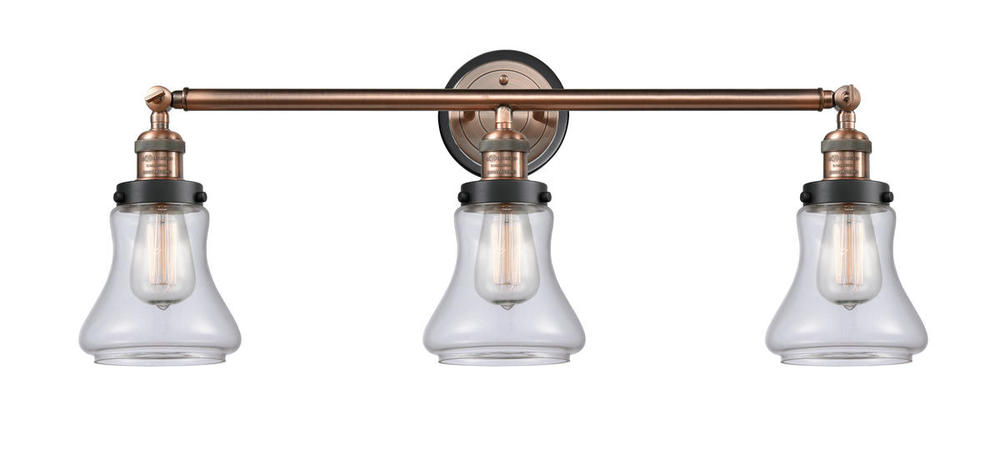 Bellmont 3 Light Mixed Metals Bath Vanity Light Mixed Metals