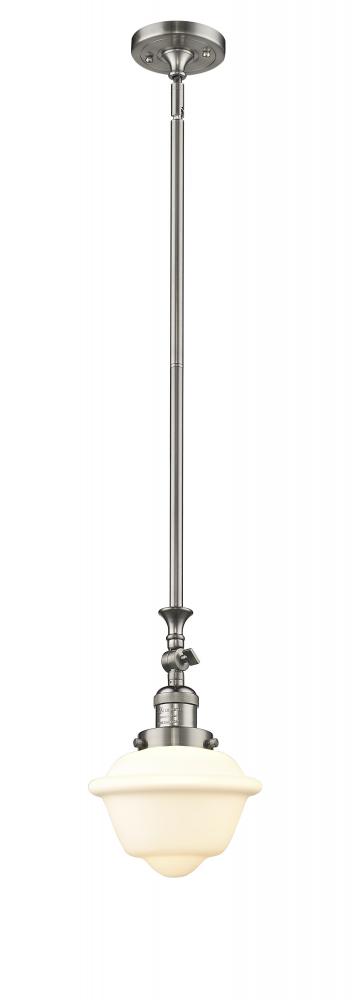 Oxford - 1 Light - 7 inch - Brushed Satin Nickel - Stem Hung - Mini Pendant