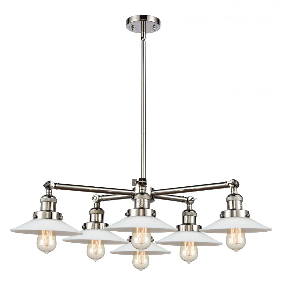 Halophane 6 Light Chandelier