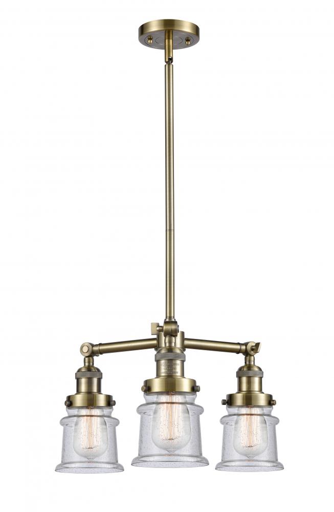 Canton - 3 Light - 18 inch - Antique Brass - Stem Hung - Chandelier