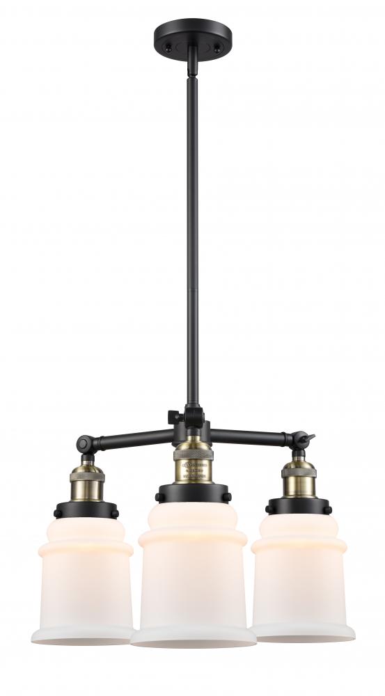 Canton - 3 Light - 18 inch - Black Antique Brass - Stem Hung - Chandelier