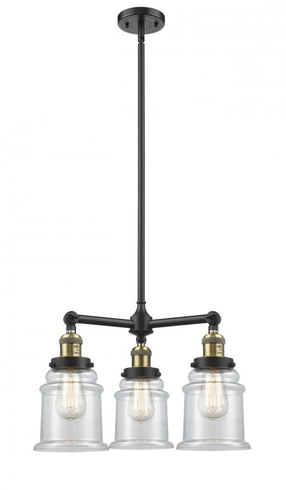 Canton - 3 Light - 18 inch - Black Antique Brass - Stem Hung - Chandelier