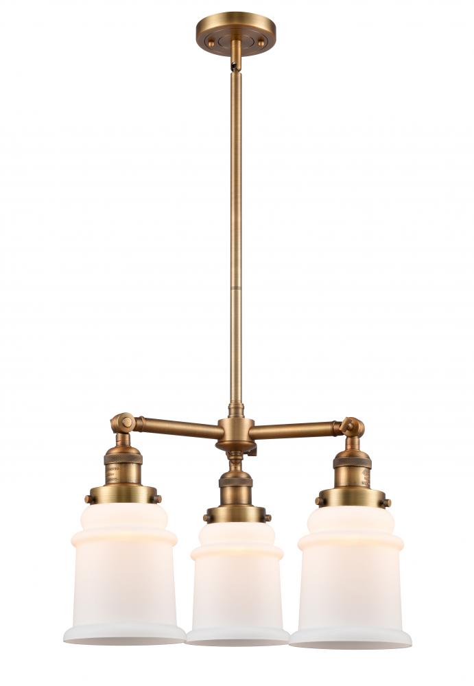 Canton - 3 Light - 18 inch - Brushed Brass - Stem Hung - Chandelier