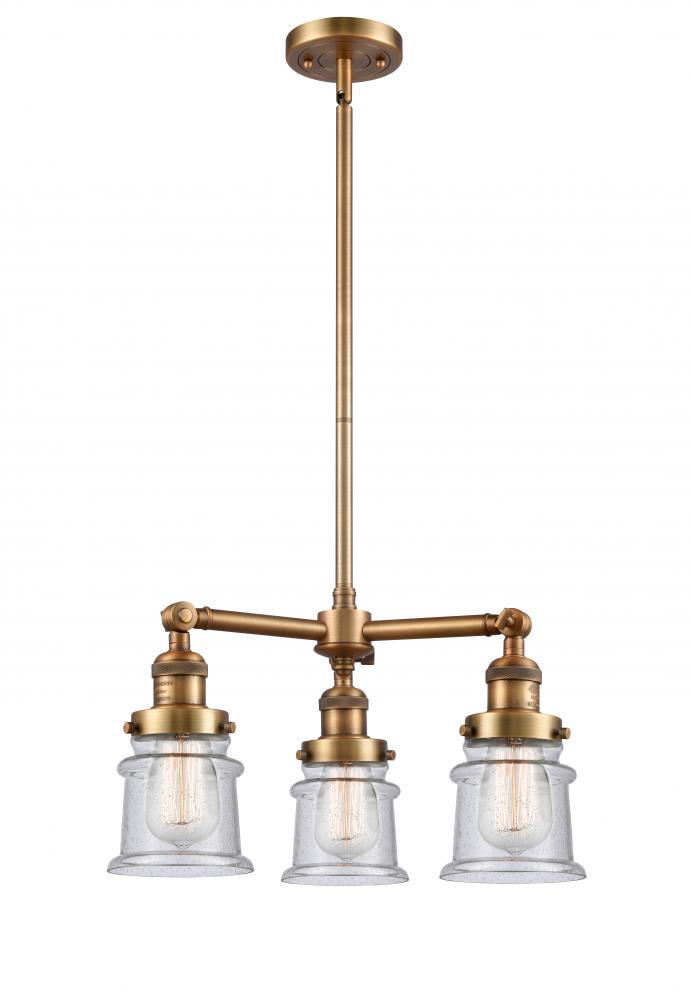 Canton - 3 Light - 18 inch - Brushed Brass - Stem Hung - Chandelier