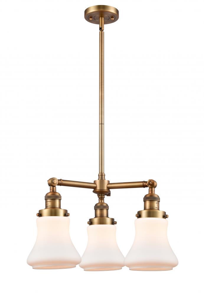 Bellmont - 3 Light - 18 inch - Brushed Brass - Stem Hung - Chandelier