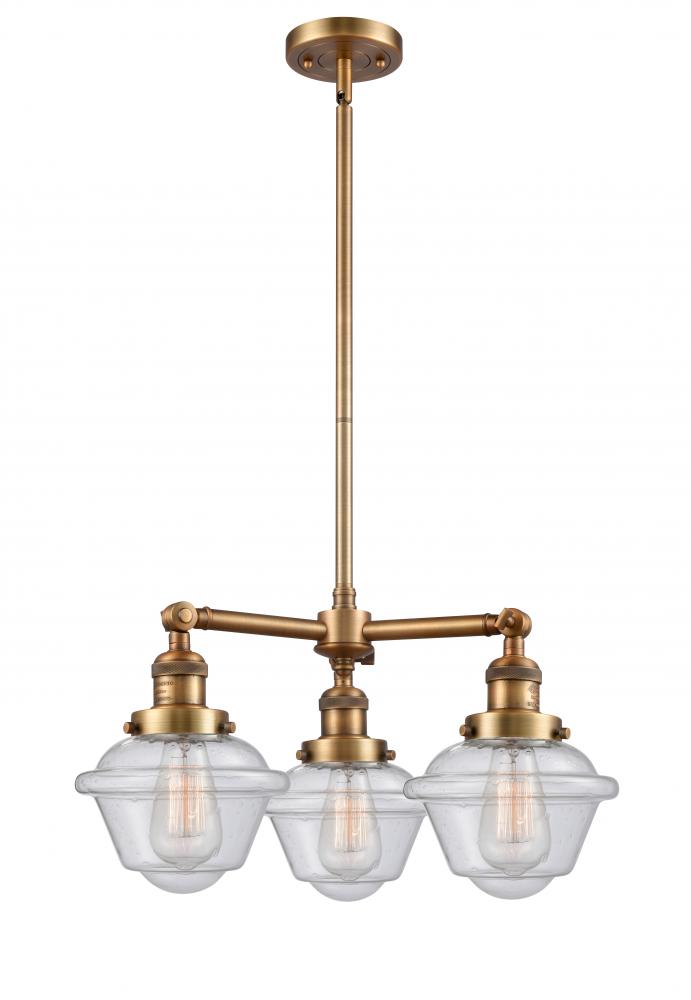 Oxford - 3 Light - 20 inch - Brushed Brass - Stem Hung - Chandelier