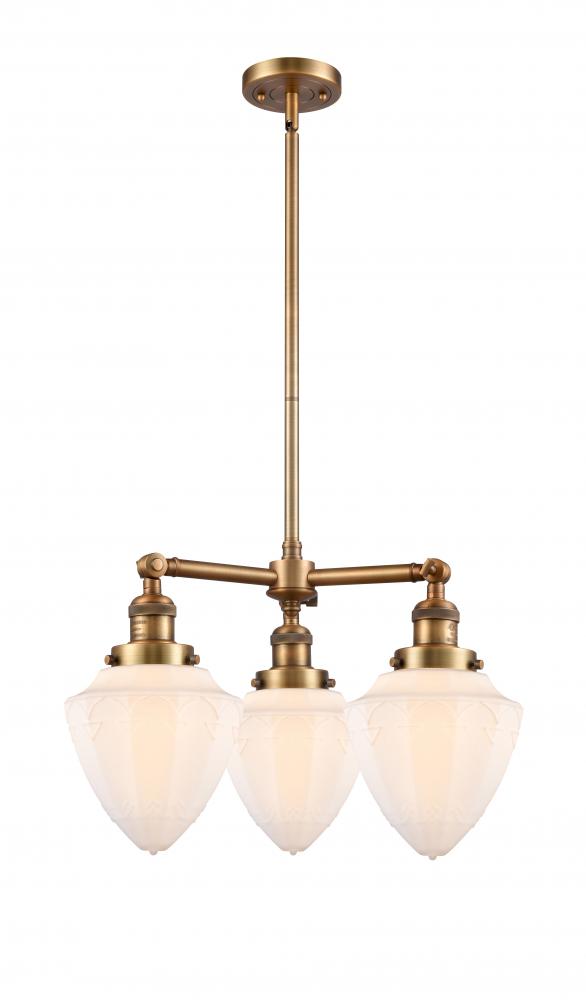 Bullet - 3 Light - 20 inch - Brushed Brass - Stem Hung - Chandelier