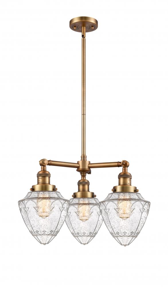 Bullet - 3 Light - 20 inch - Brushed Brass - Stem Hung - Chandelier