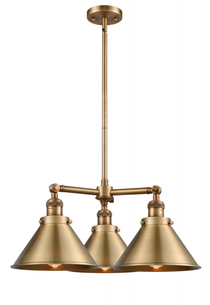 Briarcliff - 3 Light - 24 inch - Brushed Brass - Stem Hung - Chandelier