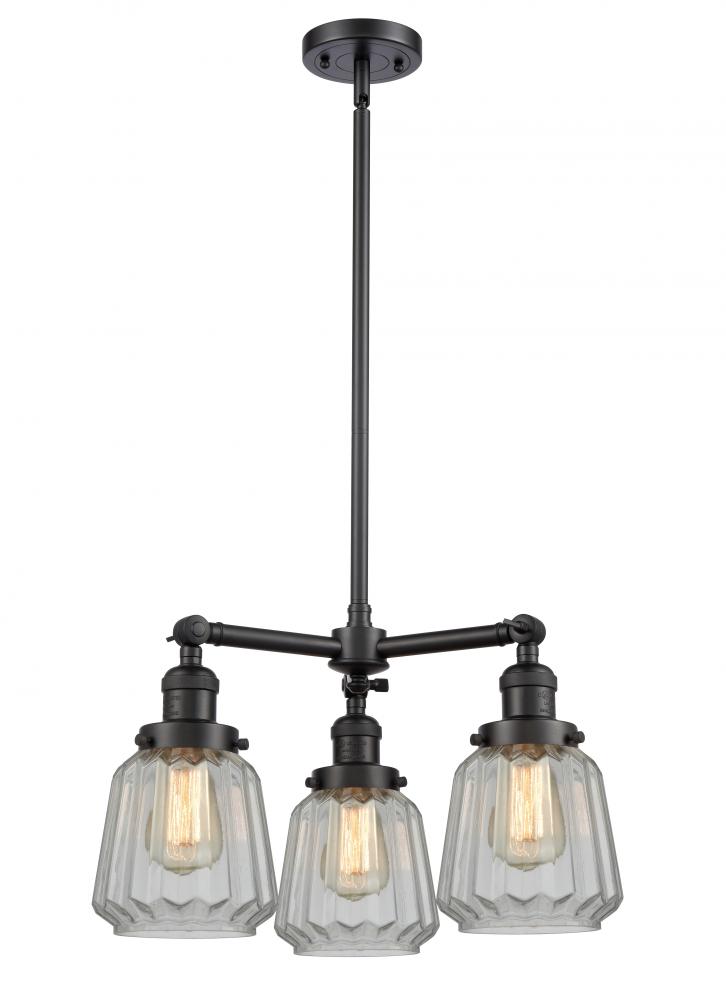 Chatham - 3 Light - 24 inch - Matte Black - Stem Hung - Chandelier