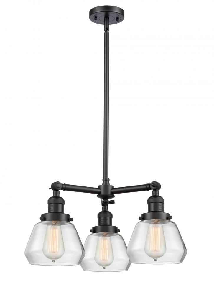 Fulton - 3 Light - 22 inch - Matte Black - Stem Hung - Chandelier