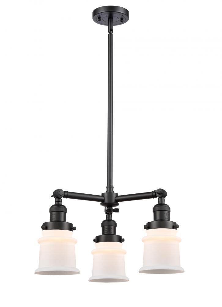 Canton - 3 Light - 18 inch - Matte Black - Stem Hung - Chandelier