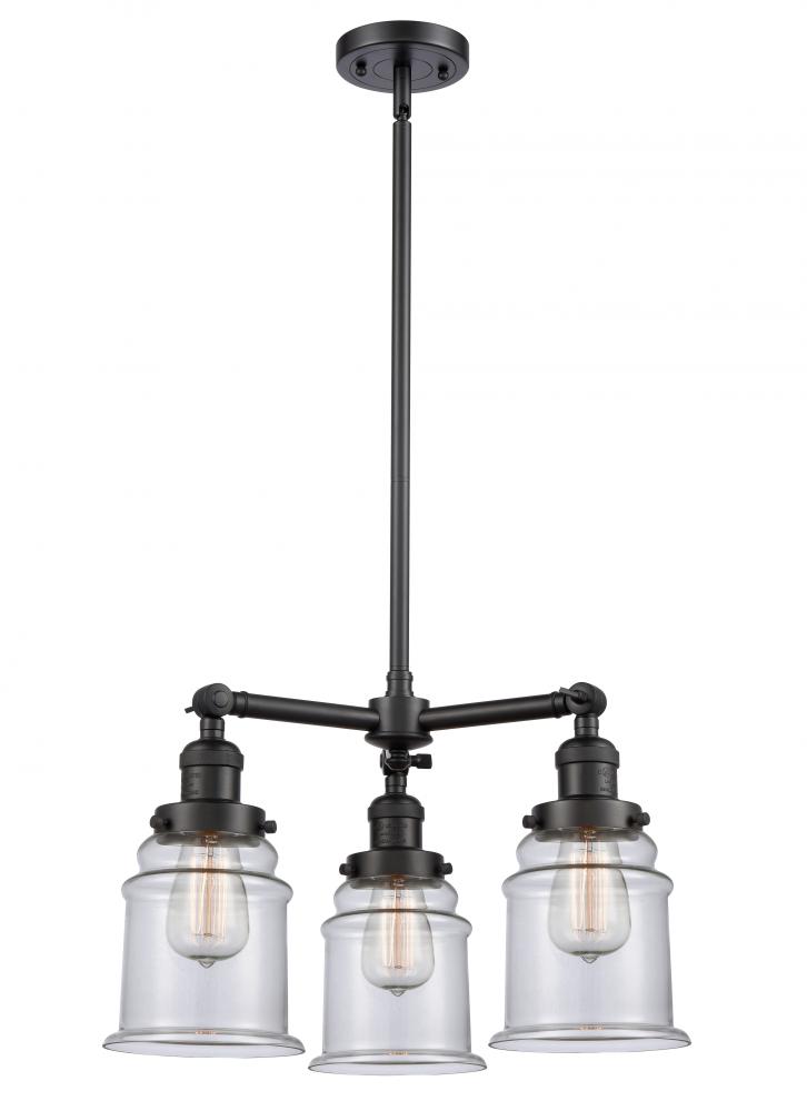 Canton - 3 Light - 18 inch - Matte Black - Stem Hung - Chandelier