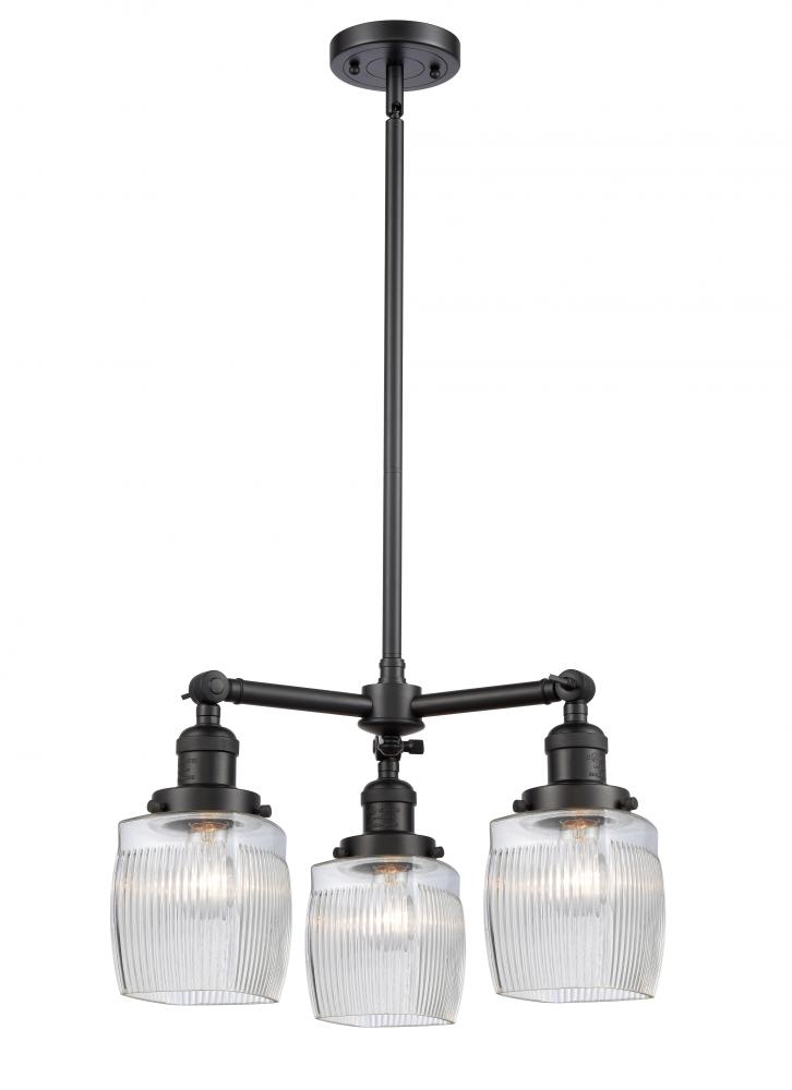 Colton - 3 Light - 18 inch - Matte Black - Stem Hung - Chandelier