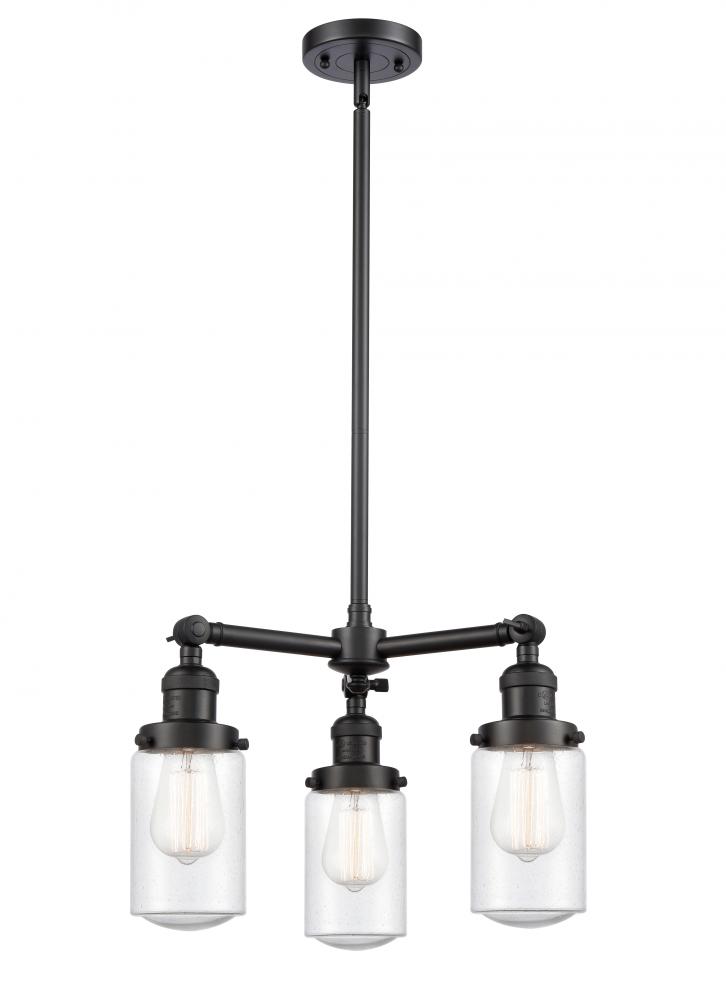 Dover - 3 Light - 17 inch - Matte Black - Stem Hung - Chandelier