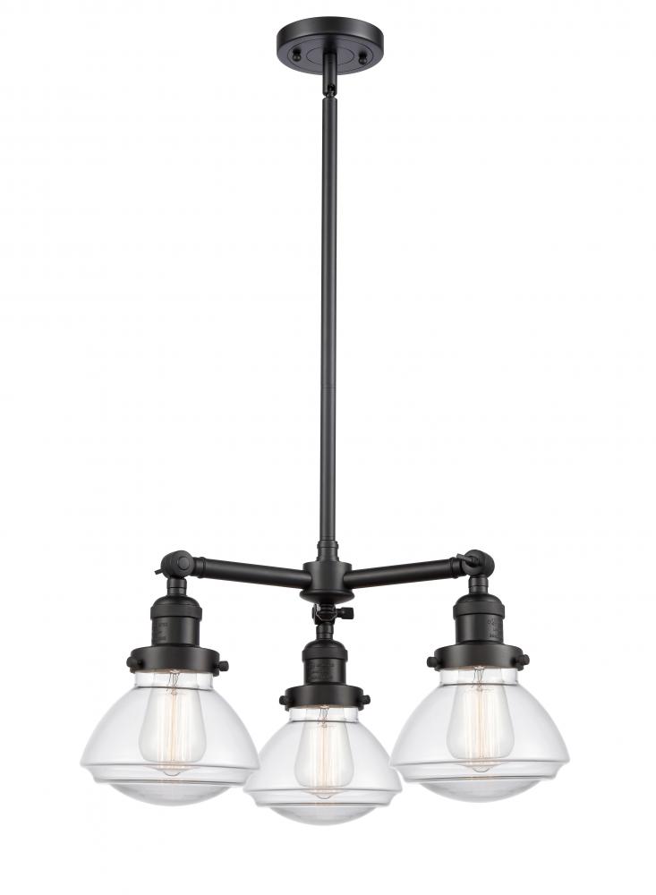 Olean - 3 Light - 19 inch - Matte Black - Stem Hung - Chandelier